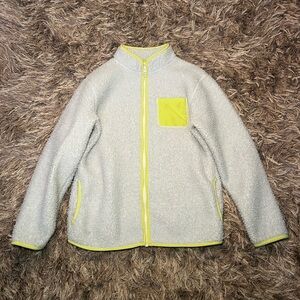 Cozy Fleece Jacket with Yellow Accents
